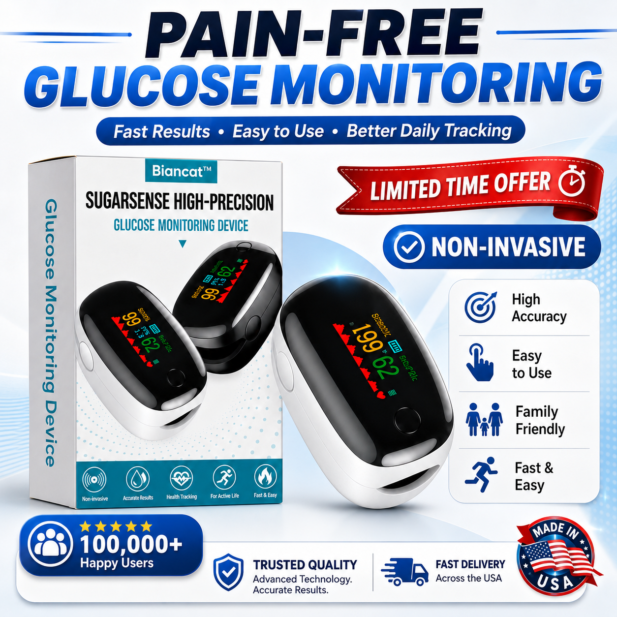 🔥Gluco One™🔥 - High-Precision Glucose Monitoring Device | Imported From USA | 🚨Limited Stock Available🚨